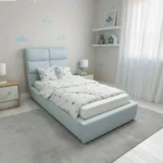 Cloud ágykeret fejtámlával 90x200 SB44 világos kék ( bemutató darab)