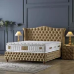 Gold ágykeret 160x200 ágynemütartós (Sb42) arany