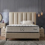 Prada ágykeret fejtámlával + matrac extra méret 180x220 Sb50 bézs