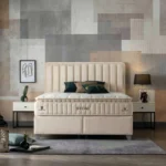 Stone ágykeret 180x200 ágyneműtartós világos bézs ( bemutató darab )