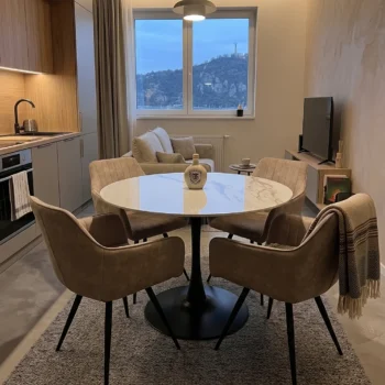 Serena kerámialapos kerek asztal 110x75cm 2 színben