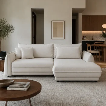 Mojo sarokgarnitúra, 2 színben, ágyazható,ágyneműtartós