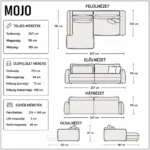 Mojo sarokgarnitúra ágyazható/ ágyneműtartós/ 2 színben - Image 7